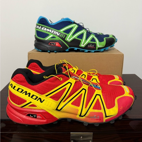 Lot (2) Salomon Speedcross 3 LT Quick Contagrip Hiking Running Men's Size 11.5 - Picture 1 of 11